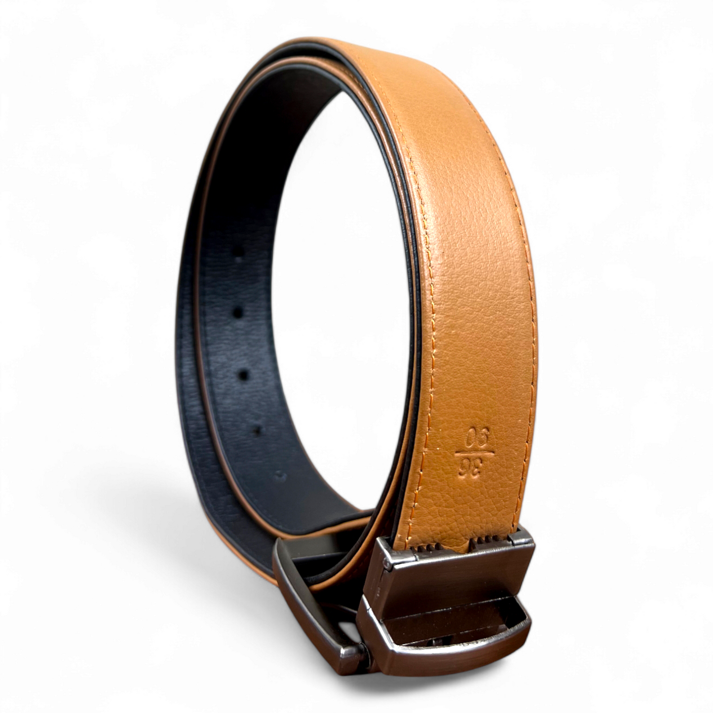 Legacy Leather Belt Double Side : Black & Mustard