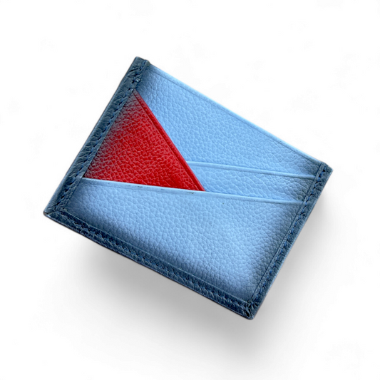 Noble Sky Blue: Leather Card Holder