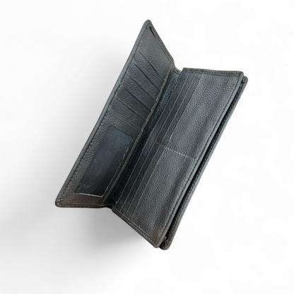 Rustic Black: Long Leather Wallet