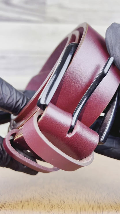 Artisanal Red: Leather Belt